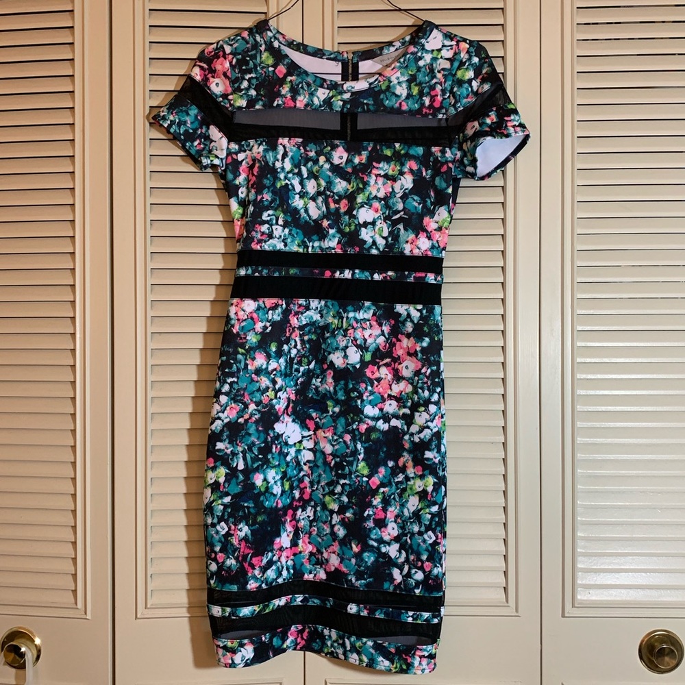Floral Knit Fitted Dress
